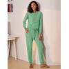 Ekouaer Womens Pajamas Set Long Sleeve Loungewear Soft Lounge Set Joggers with Pockets(Bright Green)
