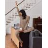 Ekouaer Womens Pajamas Set Long Sleeve Loungewear Soft Lounge Set Joggers with Pockets(Brown)