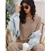 Ekouaer Womens Pajamas Set Long Sleeve Loungewear Soft Lounge Set Joggers with Pockets(Brown)