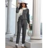 Ekouaer Womens Pajamas Set Long Sleeve Loungewear Soft Lounge Set Joggers with Pockets(Dark Grey)