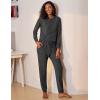 Ekouaer Womens Pajamas Set Long Sleeve Loungewear Soft Lounge Set Joggers with Pockets(Dark Grey)