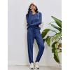 Ekouaer Womens Pajamas Set Long Sleeve Loungewear Soft Lounge Set Joggers with Pockets(Dark Mineral Blue)