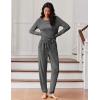 Ekouaer Womens Pajamas Set Long Sleeve Loungewear Soft Lounge Set Joggers with Pockets(Dim Gray)