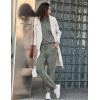 Ekouaer Womens Pajamas Set Long Sleeve Loungewear Soft Lounge Set Joggers with Pockets(Gray Green)