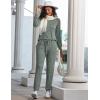 Ekouaer Womens Pajamas Set Long Sleeve Loungewear Soft Lounge Set Joggers with Pockets(Gray Green)