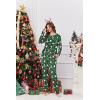 Ekouaer Womens Pajamas Set Long Sleeve Loungewear Soft Lounge Set Joggers with Pockets(Green Christmas)