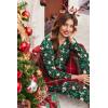 Ekouaer Womens Pajamas Set Long Sleeve Loungewear Soft Lounge Set Joggers with Pockets(Green Christmas)