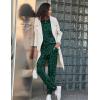 Ekouaer Womens Pajamas Set Long Sleeve Loungewear Soft Lounge Set Joggers with Pockets(Green Leopard)