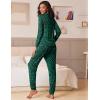 Ekouaer Womens Pajamas Set Long Sleeve Loungewear Soft Lounge Set Joggers with Pockets(Green Leopard)