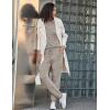 Ekouaer Womens Pajamas Set Long Sleeve Loungewear Soft Lounge Set Joggers with Pockets(Khaki)