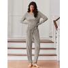 Ekouaer Womens Pajamas Set Long Sleeve Loungewear Soft Lounge Set Joggers with Pockets(Khaki)