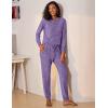 Ekouaer Womens Pajamas Set Long Sleeve Loungewear Soft Lounge Set Joggers with Pockets(Lavender)