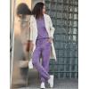 Ekouaer Womens Pajamas Set Long Sleeve Loungewear Soft Lounge Set Joggers with Pockets(Lavender)