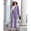 Ekouaer Womens Pajamas Set Long Sleeve Loungewear Soft Lounge Set Joggers with Pockets(Lavender)