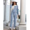 Ekouaer Womens Pajamas Set Long Sleeve Loungewear Soft Lounge Set Joggers with Pockets(Light Blue)