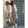 Ekouaer Womens Pajamas Set Long Sleeve Loungewear Soft Lounge Set Joggers with Pockets(Light Brown)
