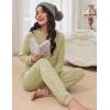 Ekouaer Womens Pajamas Set Long Sleeve Loungewear Soft Lounge Set Joggers with Pockets(Light Green)