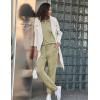 Ekouaer Womens Pajamas Set Long Sleeve Loungewear Soft Lounge Set Joggers with Pockets(Light Green)