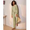 Ekouaer Womens Pajamas Set Long Sleeve Loungewear Soft Lounge Set Joggers with Pockets(Light Green)