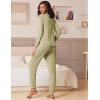 Ekouaer Womens Pajamas Set Long Sleeve Loungewear Soft Lounge Set Joggers with Pockets(Light Green)