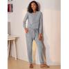 Ekouaer Womens Pajamas Set Long Sleeve Loungewear Soft Lounge Set Joggers with Pockets(Light Grey)