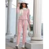 Ekouaer Womens Pajamas Set Long Sleeve Loungewear Soft Lounge Set Joggers with Pockets(Light Pink)