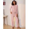 Ekouaer Womens Pajamas Set Long Sleeve Loungewear Soft Lounge Set Joggers with Pockets(Light Pink)