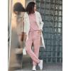 Ekouaer Womens Pajamas Set Long Sleeve Loungewear Soft Lounge Set Joggers with Pockets(Light Pink)