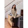 Ekouaer Womens Pajamas Set Long Sleeve Loungewear Soft Lounge Set Joggers with Pockets(Light Tan)