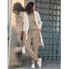 Ekouaer Womens Pajamas Set Long Sleeve Loungewear Soft Lounge Set Joggers with Pockets(Light Tan)