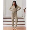 Ekouaer Womens Pajamas Set Long Sleeve Loungewear Soft Lounge Set Joggers with Pockets(Light Tan)