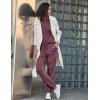 Ekouaer Womens Pajamas Set Long Sleeve Loungewear Soft Lounge Set Joggers with Pockets(Maroon)