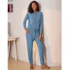 Ekouaer Womens Pajamas Set Long Sleeve Loungewear Soft Lounge Set Joggers with Pockets(Navy)
