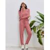 Ekouaer Womens Pajamas Set Long Sleeve Loungewear Soft Lounge Set Joggers with Pockets(Pale Violet Red)
