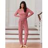 Ekouaer Womens Pajamas Set Long Sleeve Loungewear Soft Lounge Set Joggers with Pockets(Pale Violet Red)