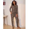 Ekouaer Womens Pajamas Set Long Sleeve Loungewear Soft Lounge Set Joggers with Pockets(Pattern1 Leopard)