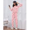 Ekouaer Womens Pajamas Set Long Sleeve Loungewear Soft Lounge Set Joggers with Pockets(Pink Doll)