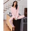 Ekouaer Womens Pajamas Set Long Sleeve Loungewear Soft Lounge Set Joggers with Pockets(Pink Stripe)