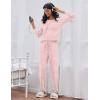 Ekouaer Womens Pajamas Set Long Sleeve Loungewear Soft Lounge Set Joggers with Pockets(Pink Stripe)