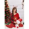Ekouaer Womens Pajamas Set Long Sleeve Loungewear Soft Lounge Set Joggers with Pockets(Red Chirstmas Teddy)