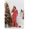 Ekouaer Womens Pajamas Set Long Sleeve Loungewear Soft Lounge Set Joggers with Pockets(Red Christmas)