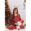 Ekouaer Womens Pajamas Set Long Sleeve Loungewear Soft Lounge Set Joggers with Pockets(Red Christmas Pattern)
