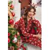 Ekouaer Womens Pajamas Set Long Sleeve Loungewear Soft Lounge Set Joggers with Pockets(Red Christmas Pattern)
