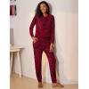 Ekouaer Womens Pajamas Set Long Sleeve Loungewear Soft Lounge Set Joggers with Pockets(Red Leopard)