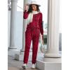Ekouaer Womens Pajamas Set Long Sleeve Loungewear Soft Lounge Set Joggers with Pockets(Red Leopard)