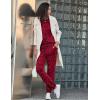 Ekouaer Womens Pajamas Set Long Sleeve Loungewear Soft Lounge Set Joggers with Pockets(Red Leopard)