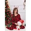 Ekouaer Womens Pajamas Set Long Sleeve Loungewear Soft Lounge Set Joggers with Pockets(Red and Black Plaid)