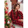 Ekouaer Womens Pajamas Set Long Sleeve Loungewear Soft Lounge Set Joggers with Pockets(Red and Black Plaid)