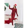 Ekouaer Womens Pajamas Set Long Sleeve Loungewear Soft Lounge Set Joggers with Pockets(Red and Black Plaid)