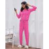Ekouaer Womens Pajamas Set Long Sleeve Loungewear Soft Lounge Set Joggers with Pockets(Rose Leopard)